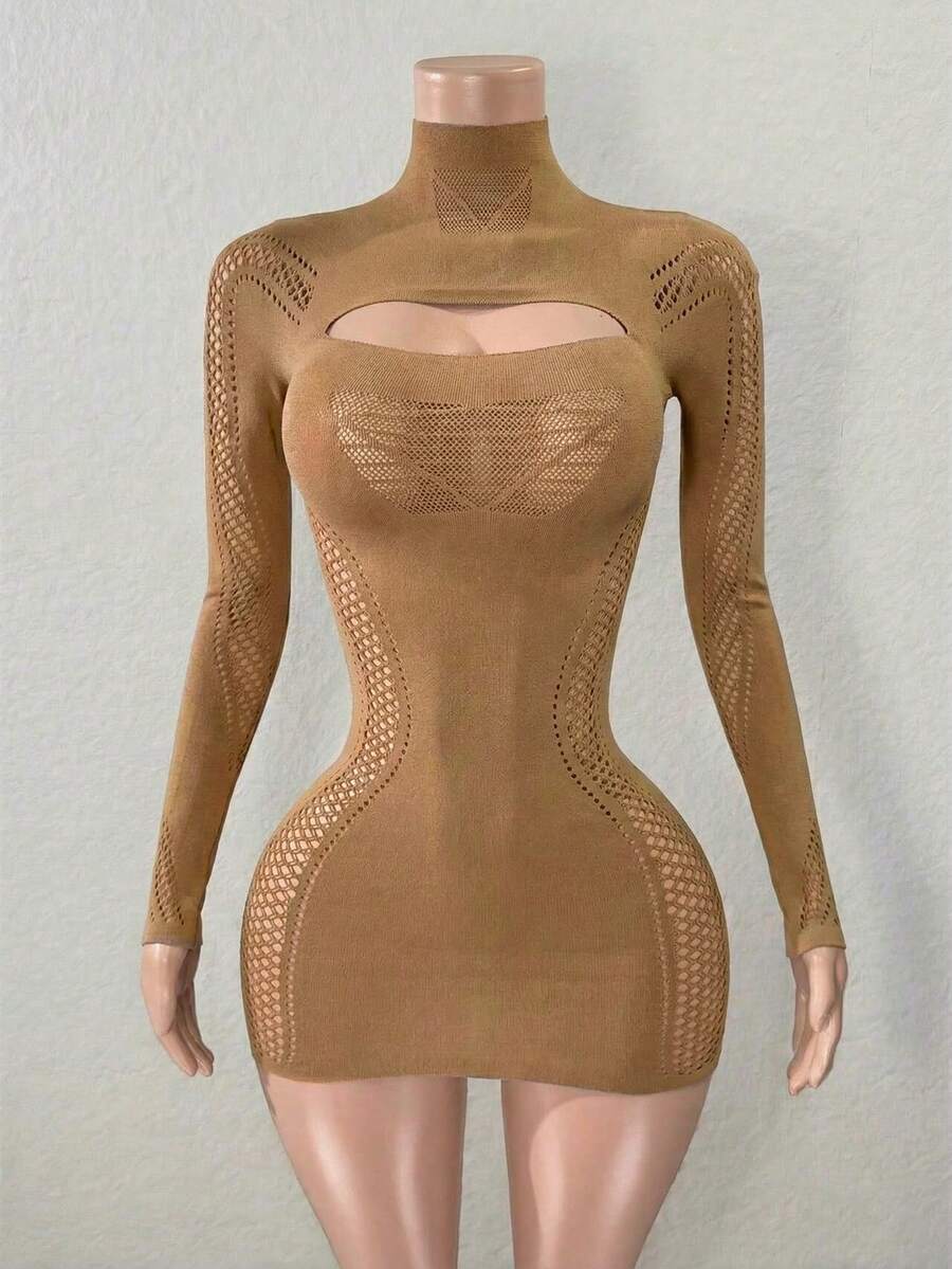 Long Sleeve Cutout Bodycon Dress