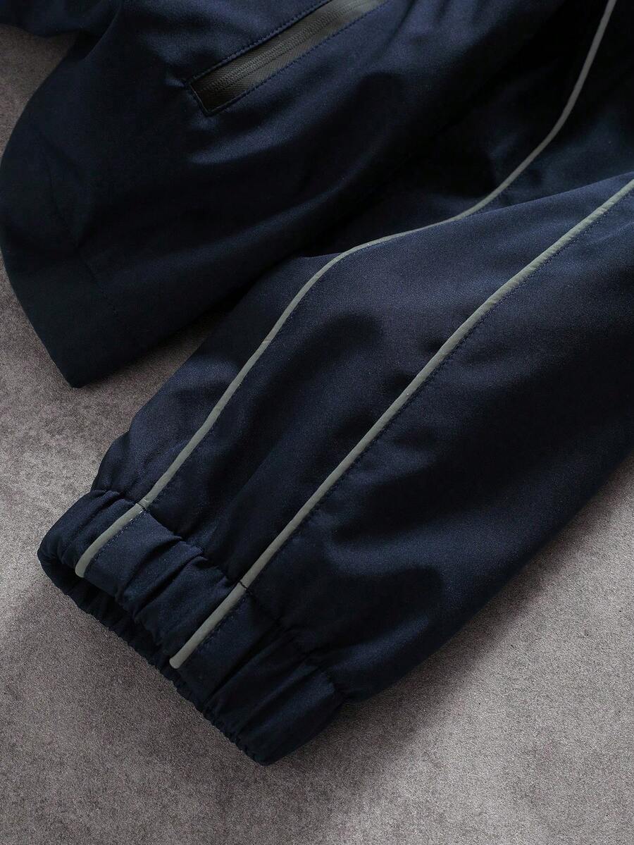 Men's Zip-Up Stand Collar Jacket & Pants Set