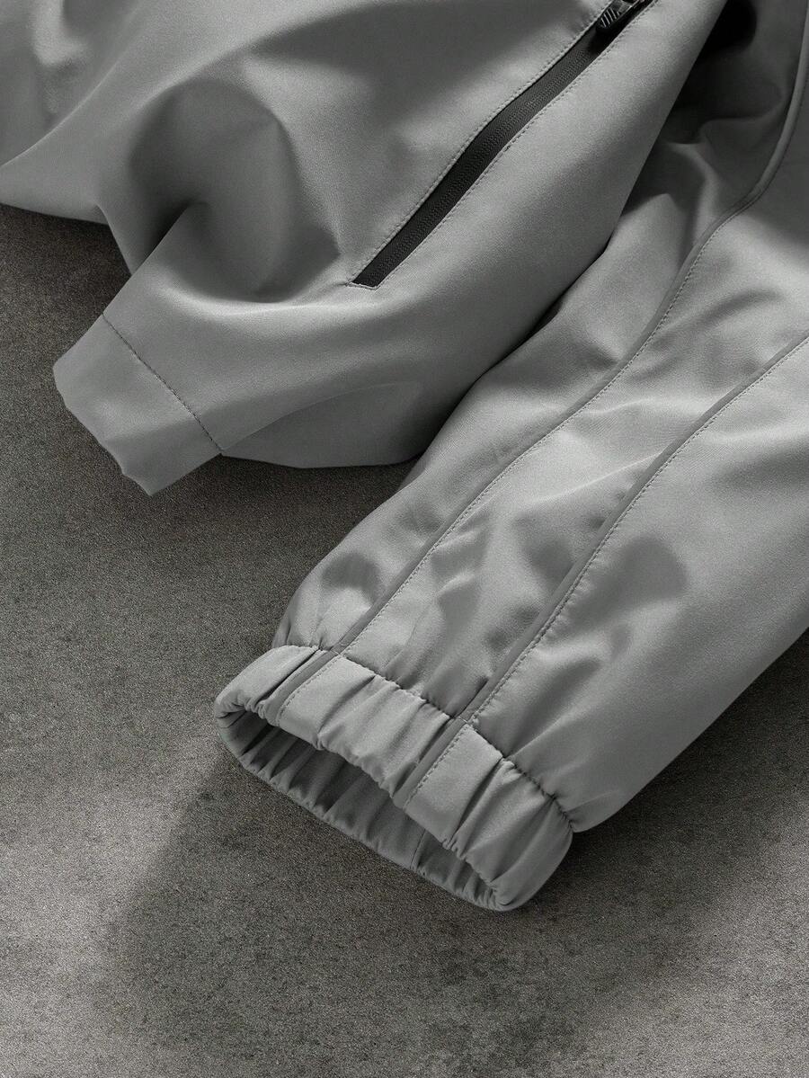 Men's Zip-Up Stand Collar Jacket & Pants Set