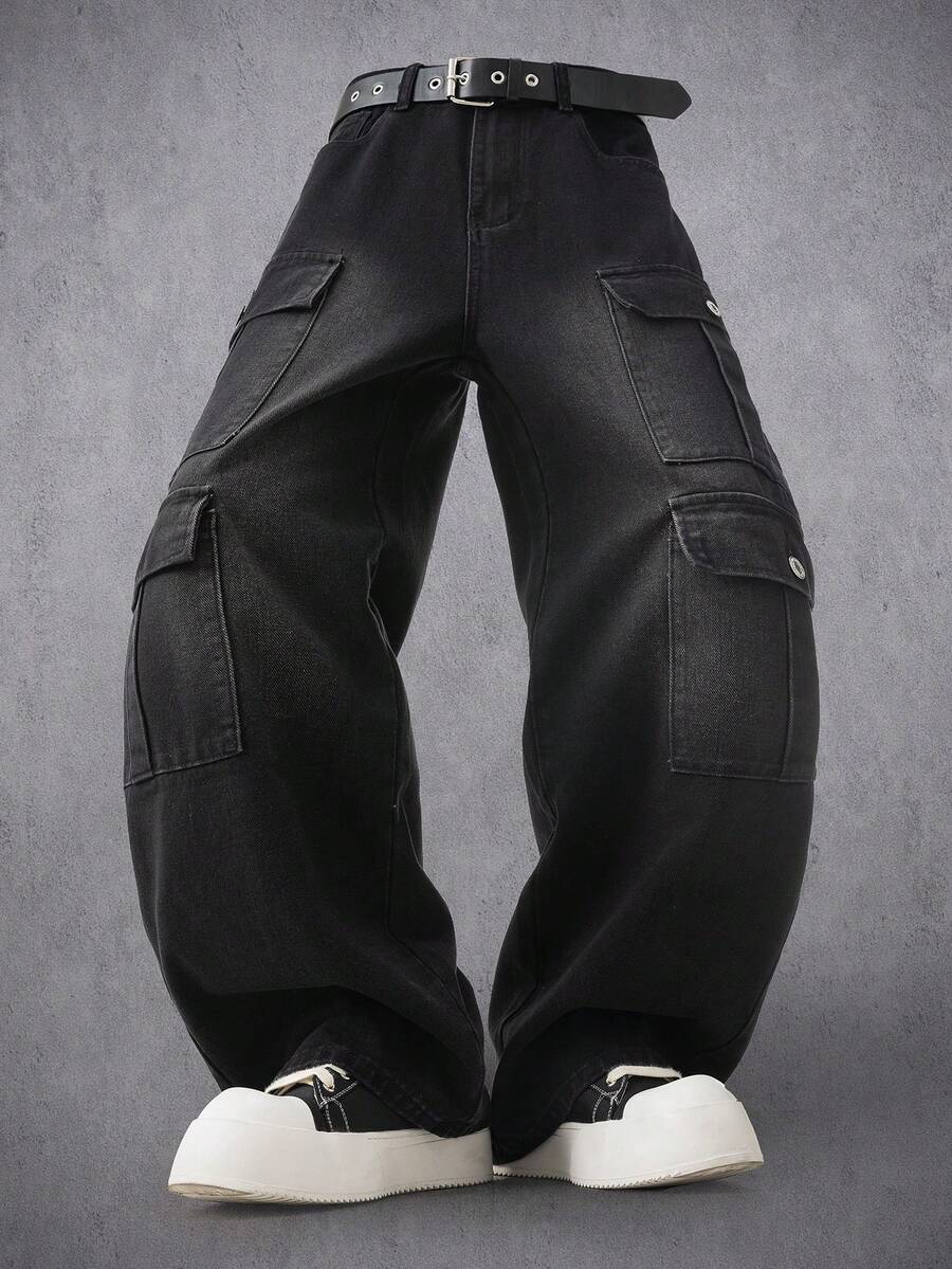 Distressed Patchwork Vintage Wide Leg Jeans