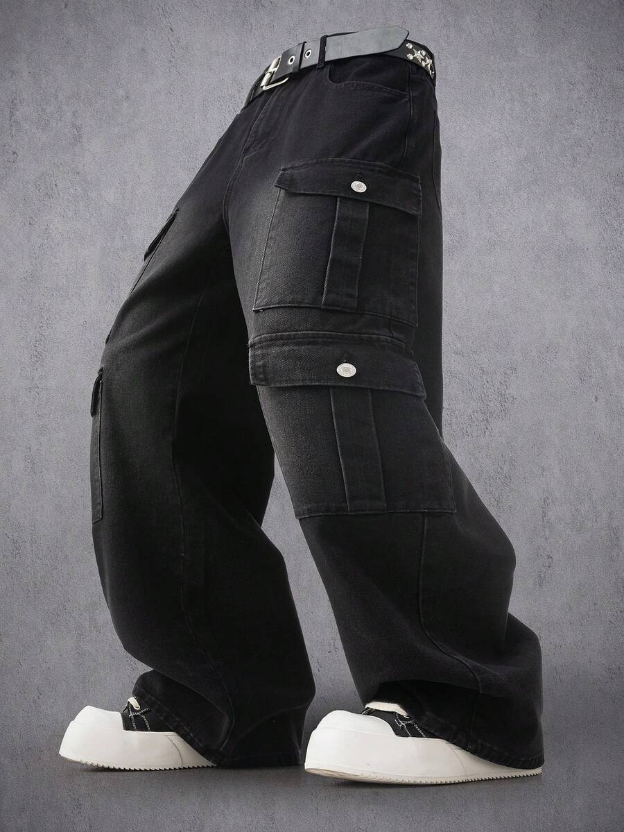 Distressed Patchwork Vintage Wide Leg Jeans