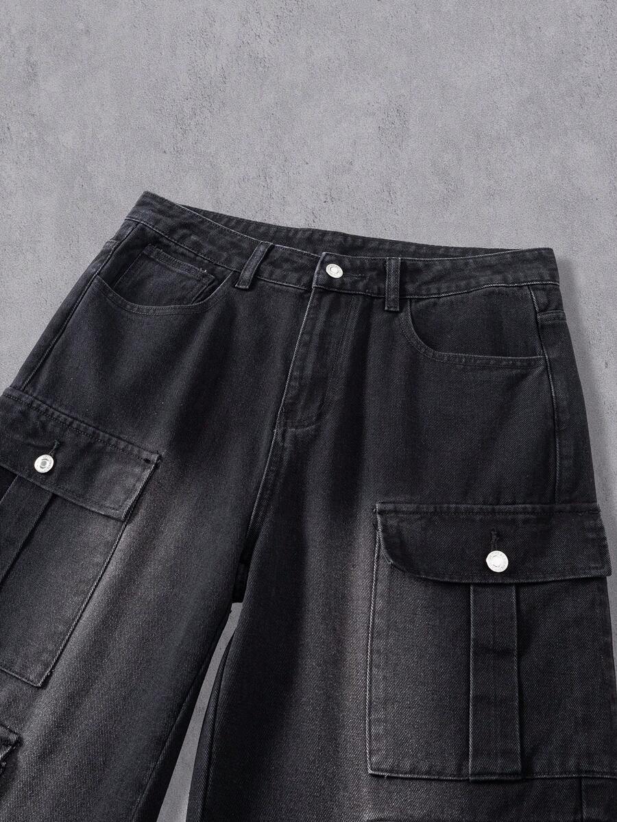 Distressed Patchwork Vintage Wide Leg Jeans