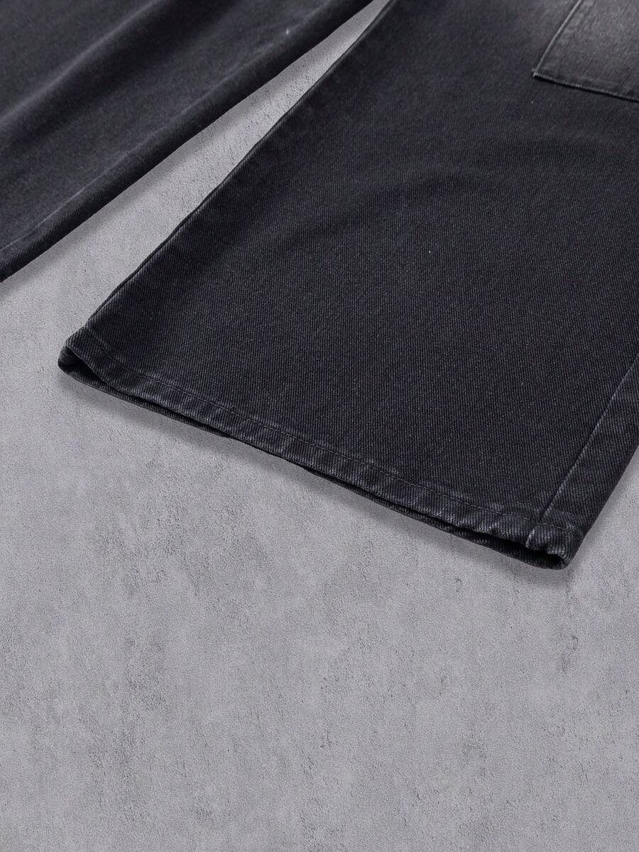 Distressed Patchwork Vintage Wide Leg Jeans