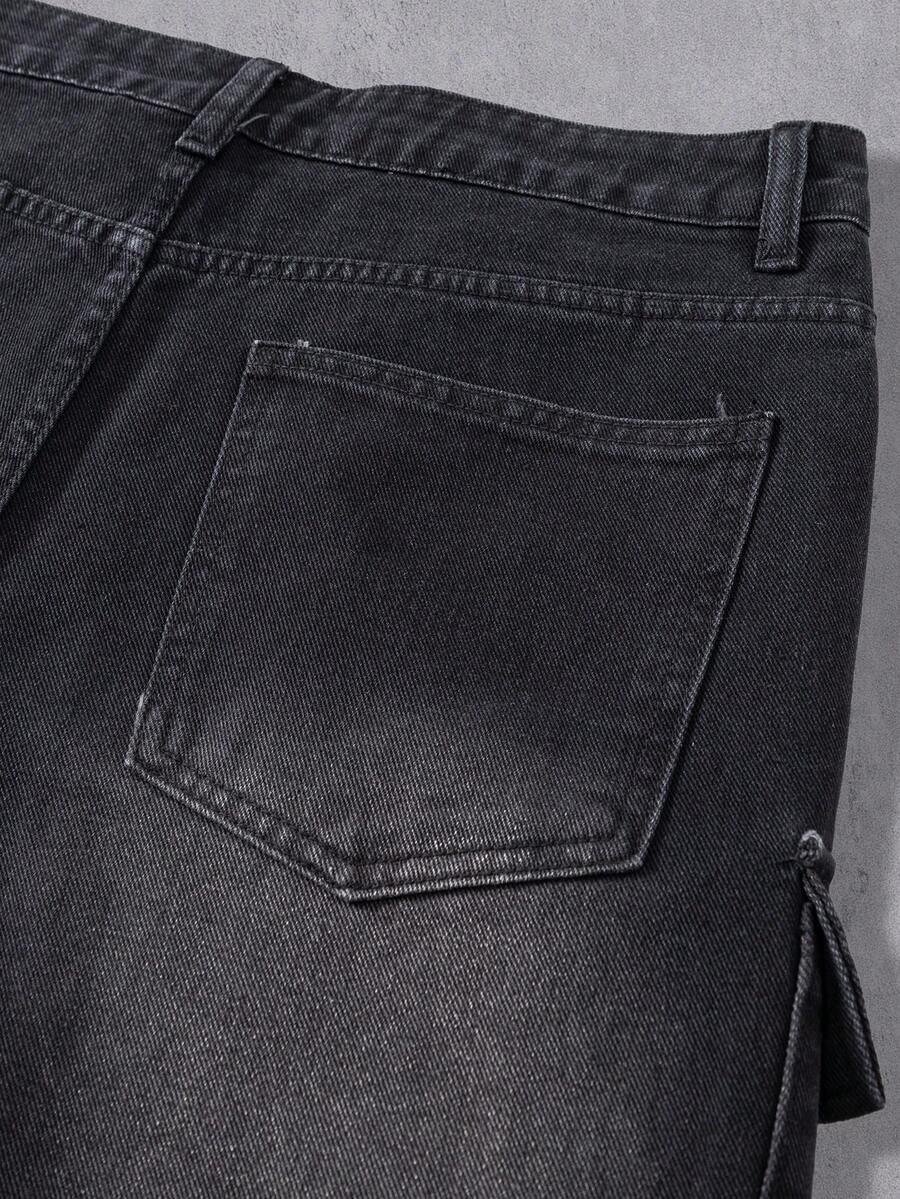 Distressed Patchwork Vintage Wide Leg Jeans