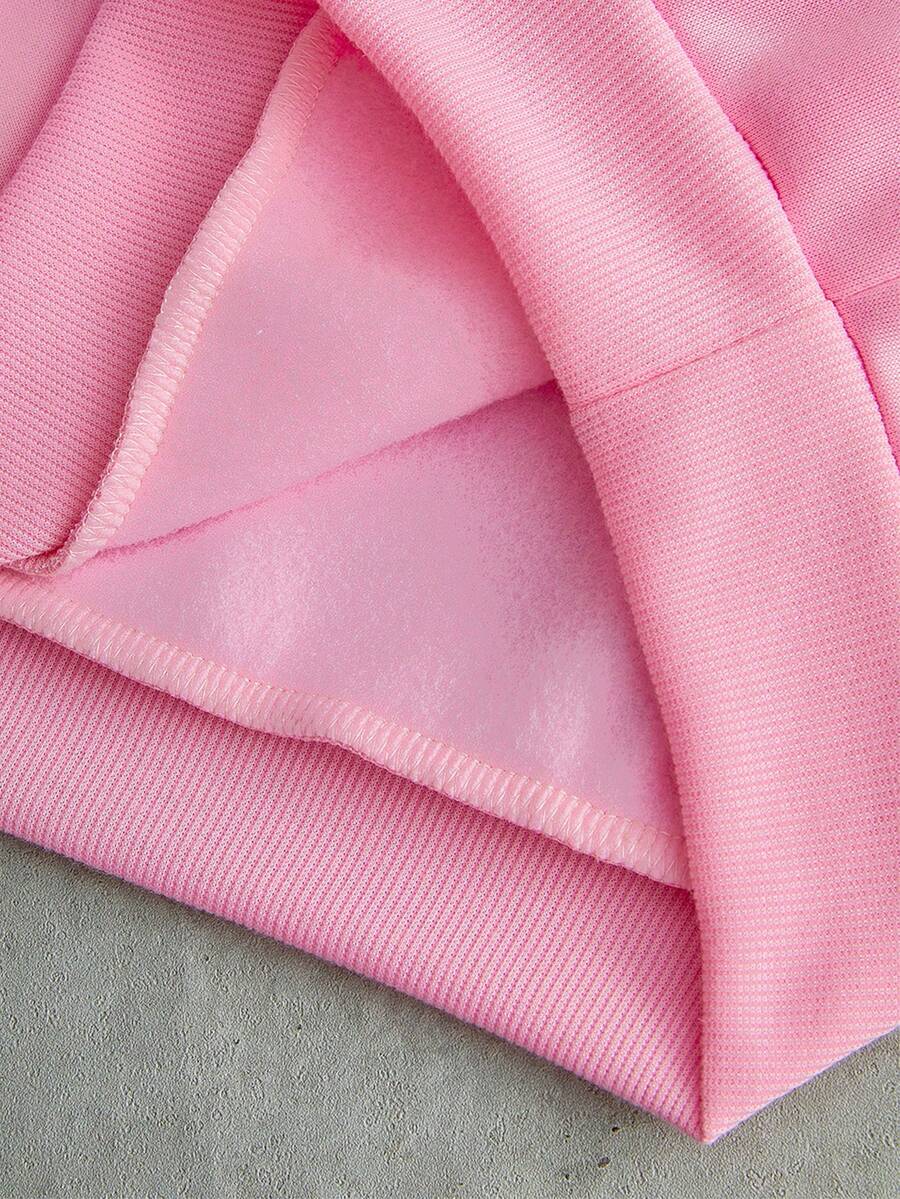 Cross Print Embroidered Hoodie Sweatshirt Set