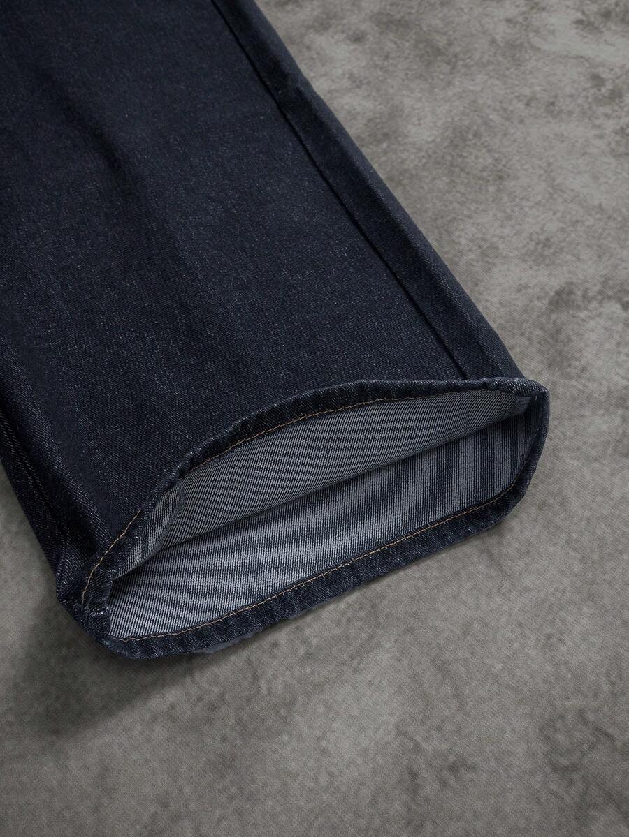 Peach Blossom Embroidered Wide-Leg Jeans