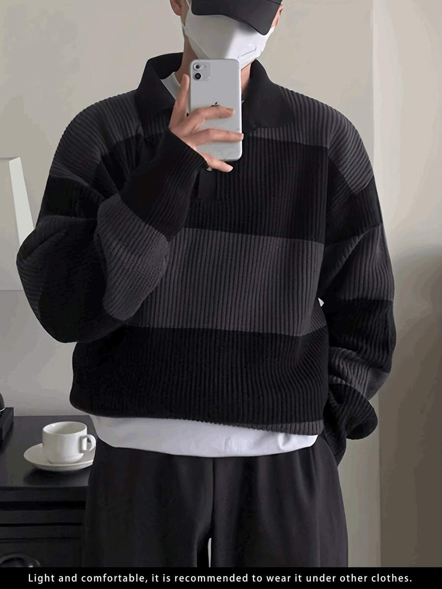 Men's Business Casual Striped Pullover Knit