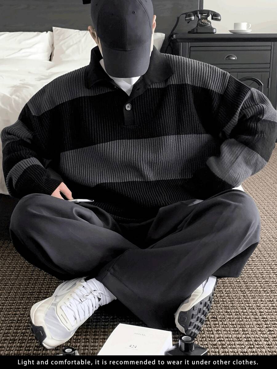 Men's Business Casual Striped Pullover Knit
