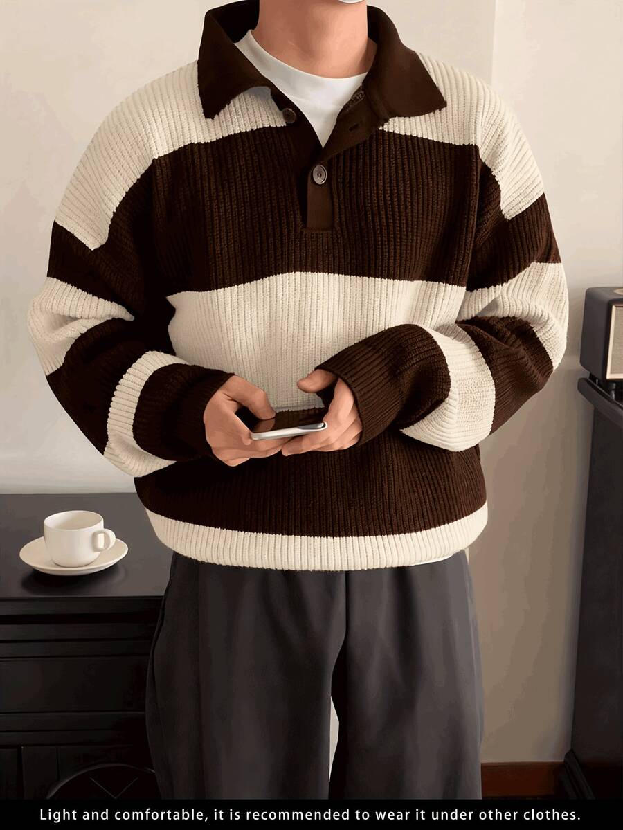 Men's Business Casual Striped Pullover Knit