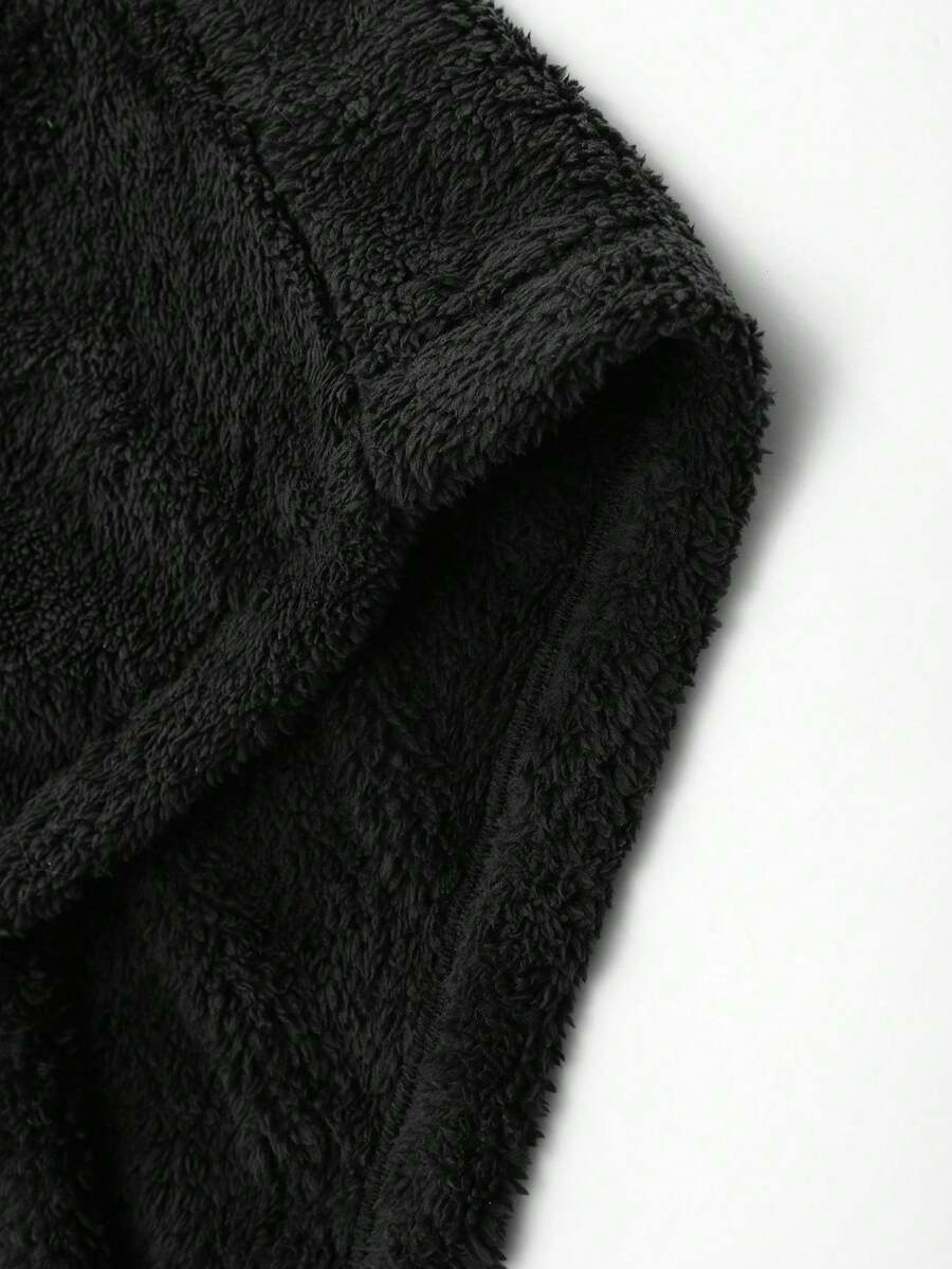 Men's Patchwork Stand Collar Half-Zip Fleece Sweatshirt