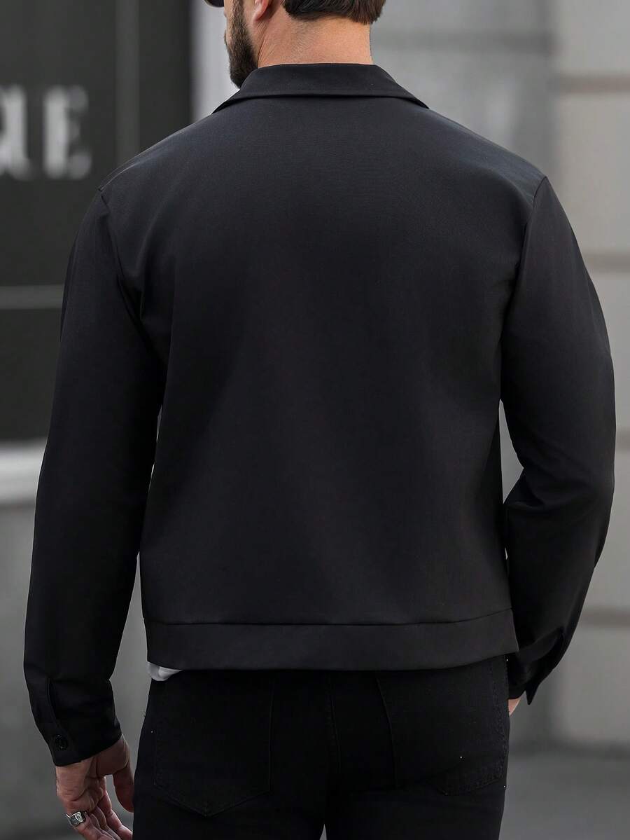 Men's Mature Casual Jacket With Large Pockets