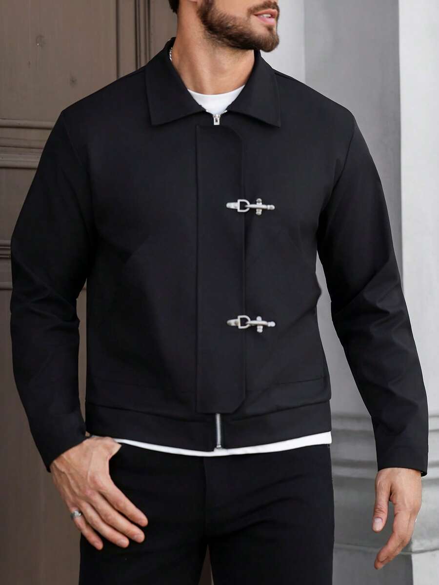 Men's Mature Casual Jacket With Large Pockets