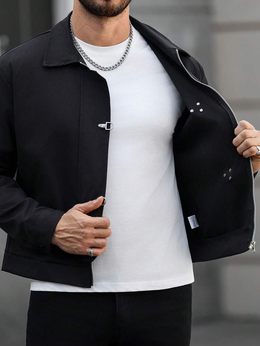 Men's Mature Casual Jacket With Large Pockets