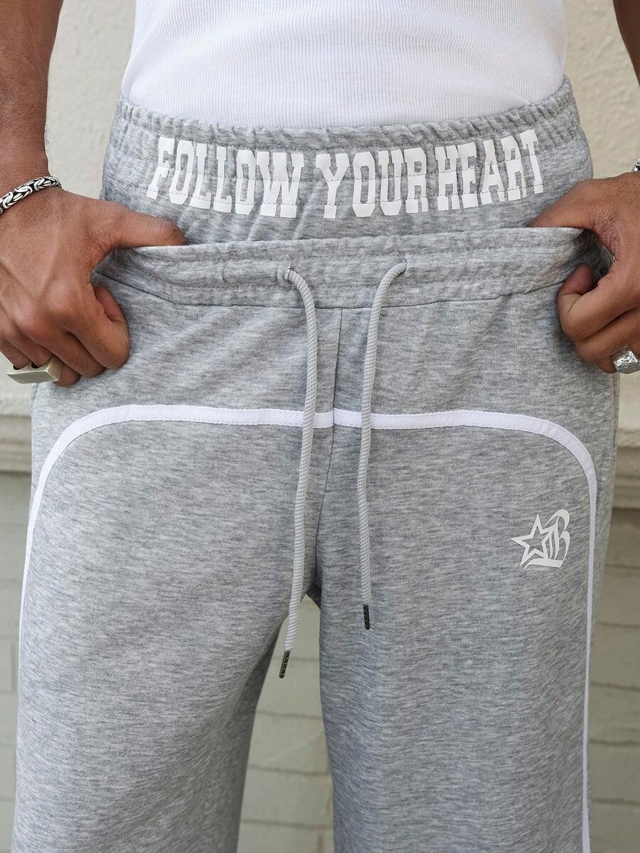 Men's Elastic Waist Strap-Divider Casual Sweatpants