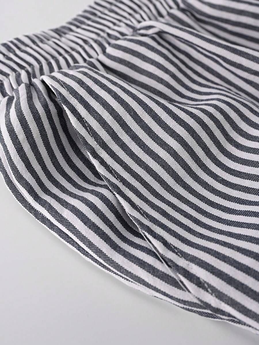 Men's Striped Wide Leg Straight Pants