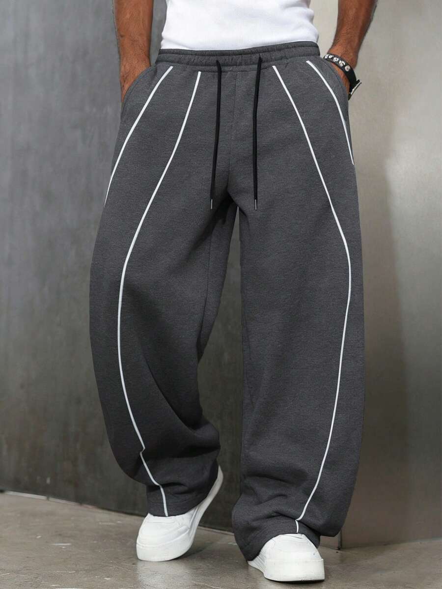 Men's Elastic Waist Strap-Divider Casual Sweatpants
