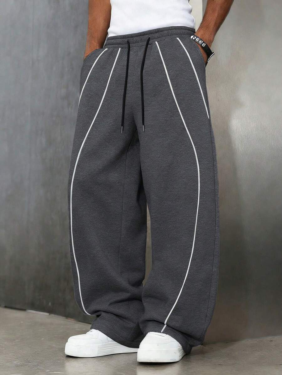Men's Elastic Waist Strap-Divider Casual Sweatpants