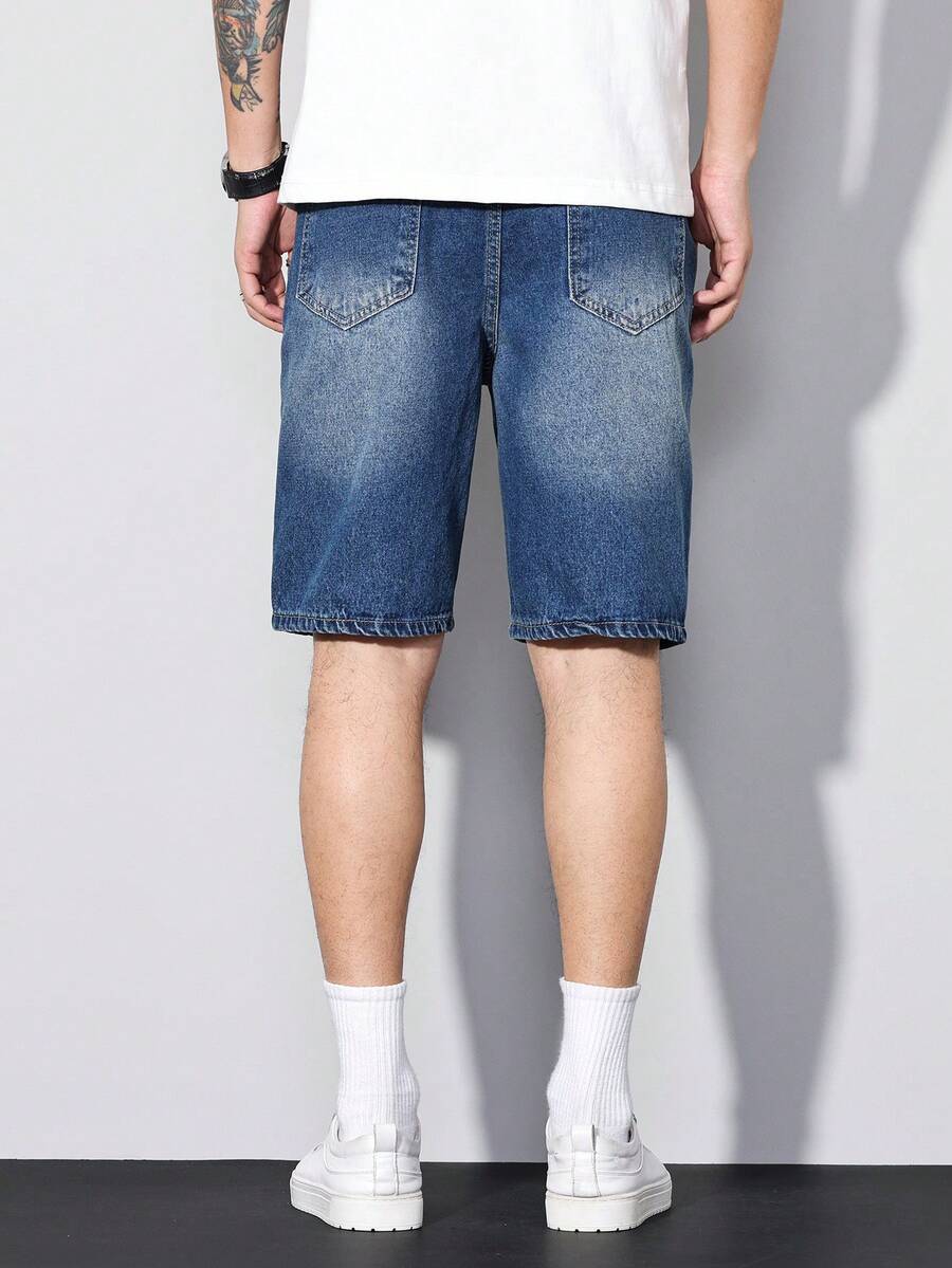 Men's Distressed Baggy Denim Shorts