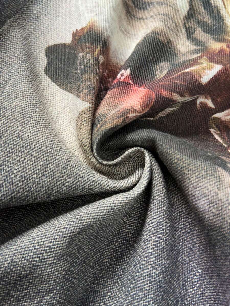 Angel Graphic Distressed Pocket Jeans