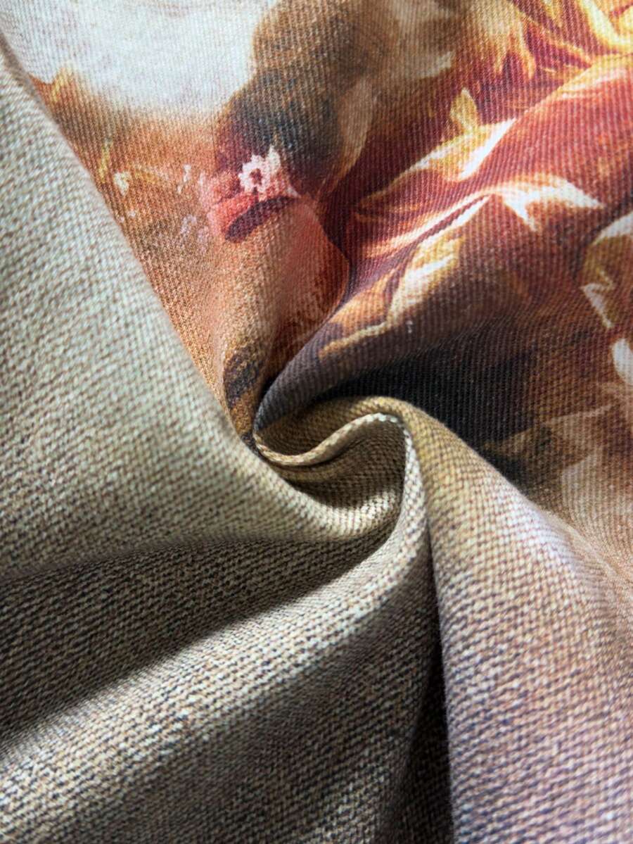 Angel Graphic Wide Leg Ripped Jeans