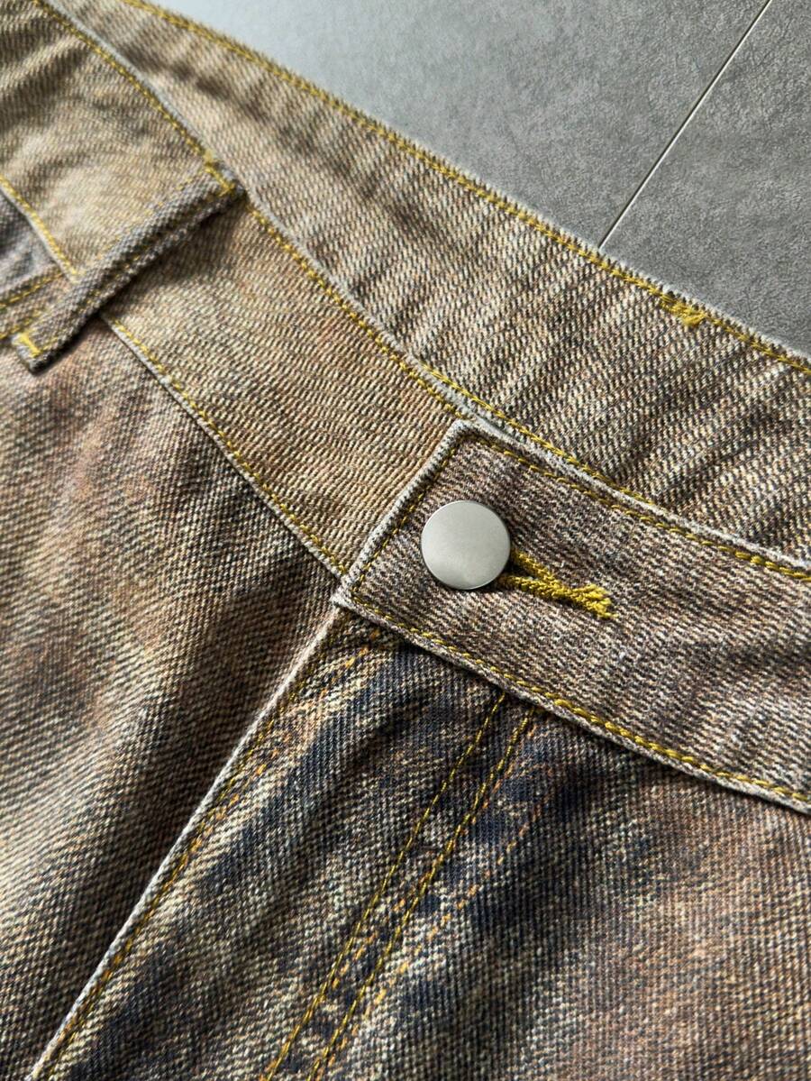 Angel Graphic Distressed Pocket Jeans