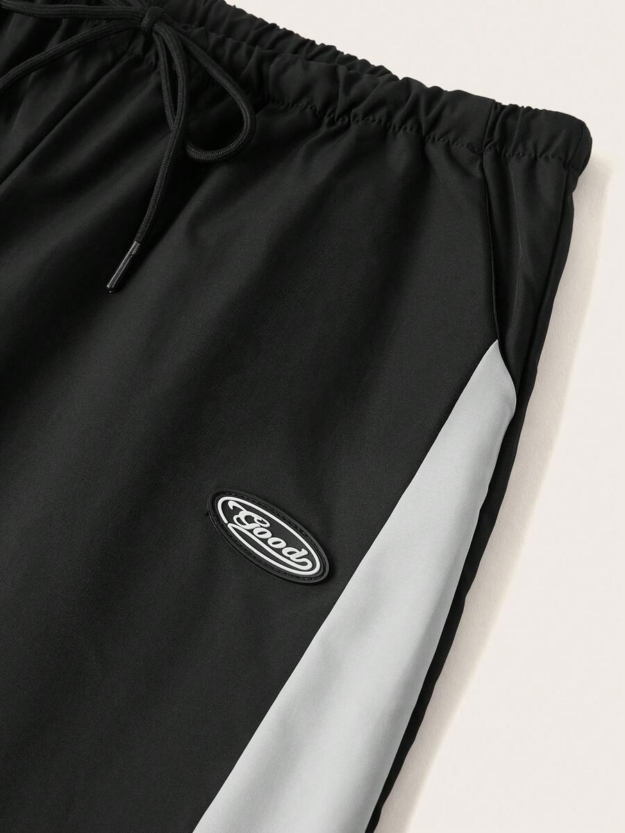Women's Color-Blocked Baggy Parachute Pants