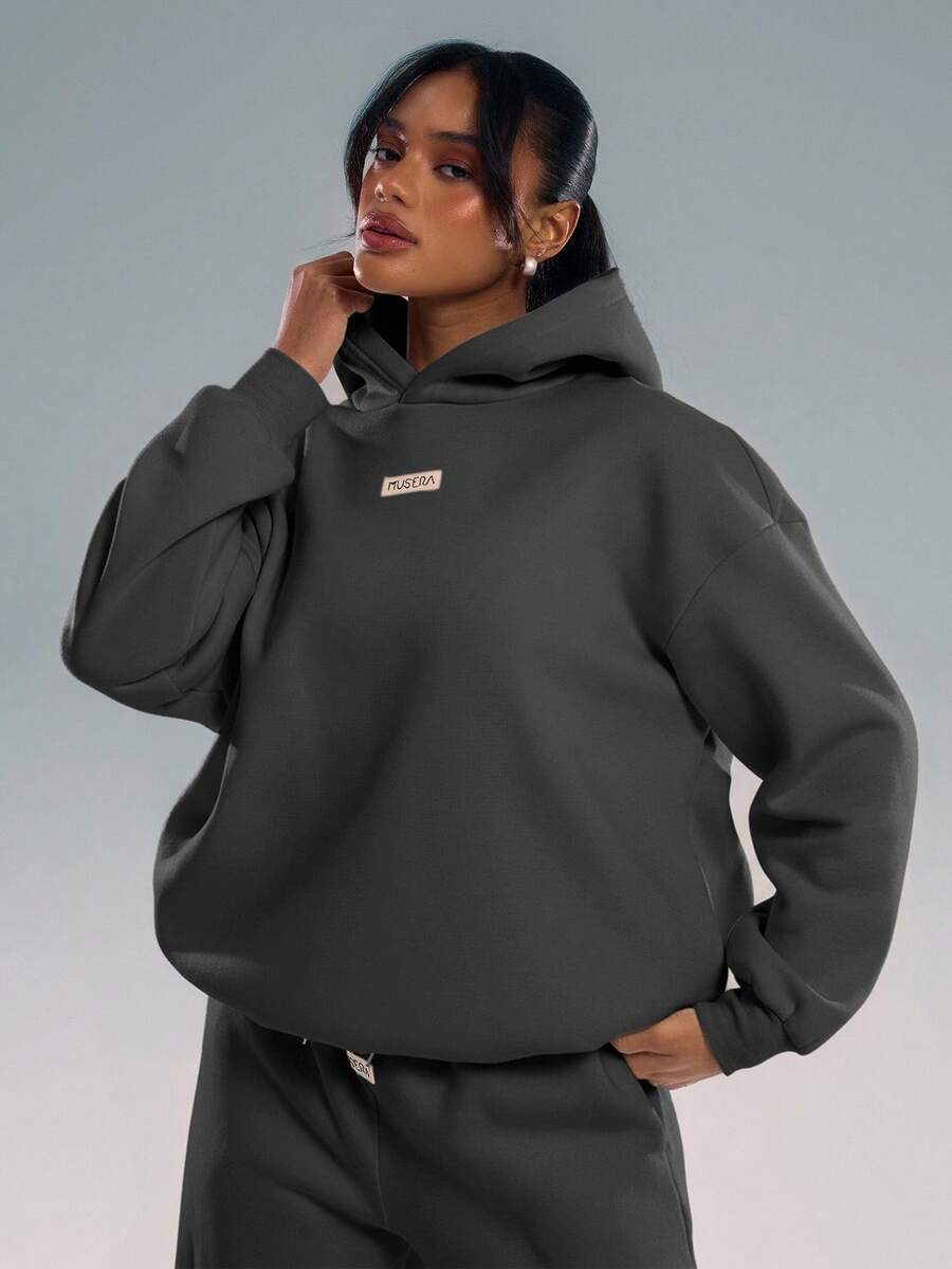 Embroidery Patch Oversized Hoodie