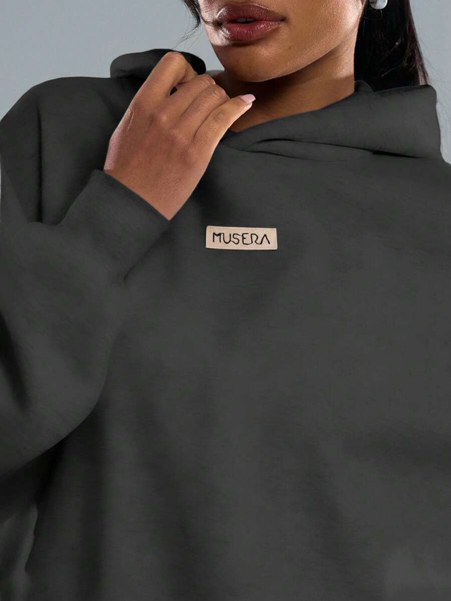 Embroidery Patch Oversized Hoodie