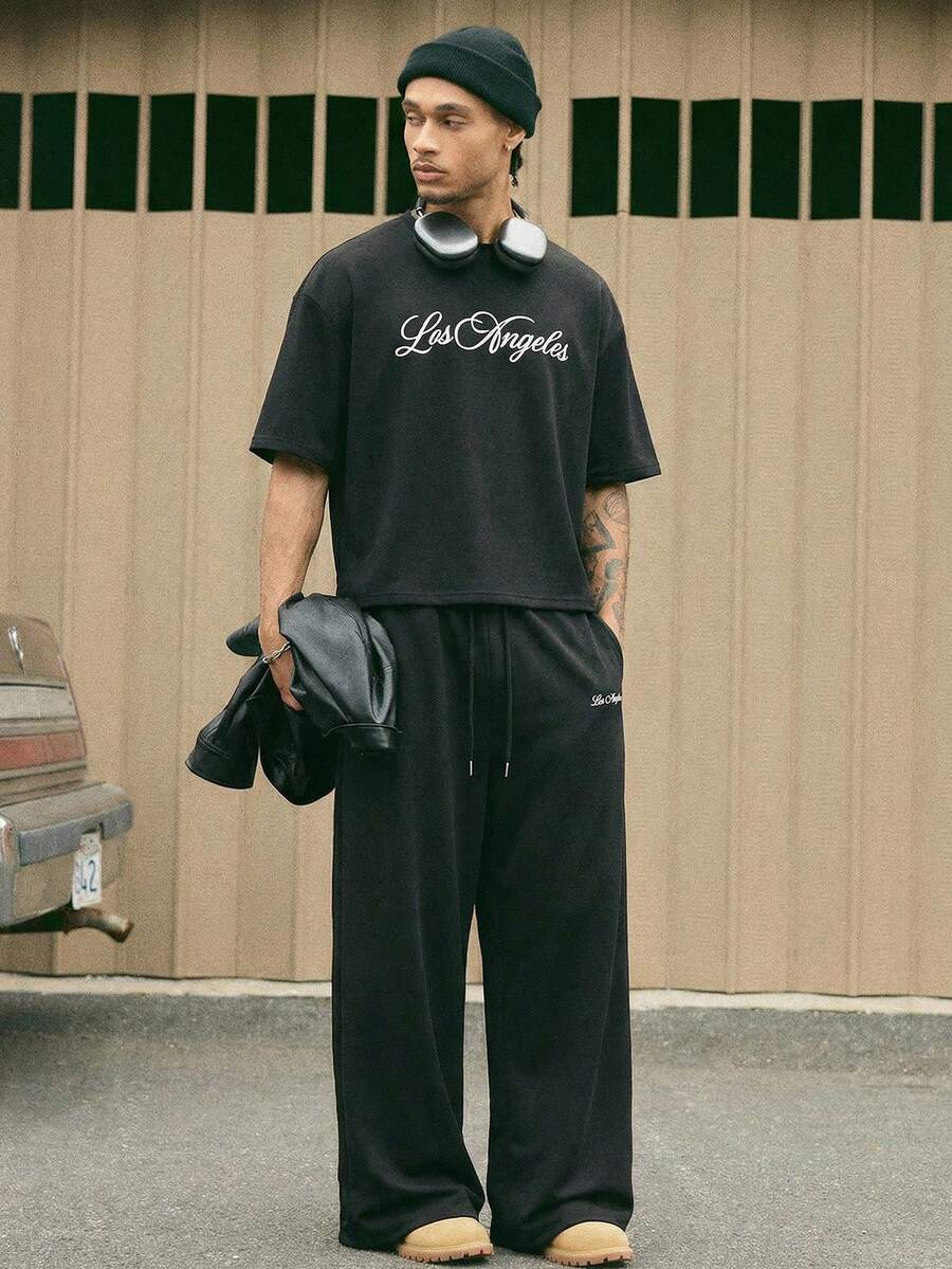 Leopard Patchwork T-Shirt And Pants Set