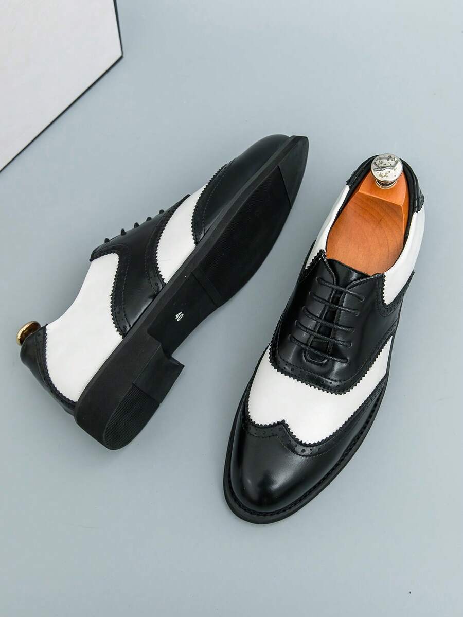 Men's Pointed Toe Business Casual Derby Shoes