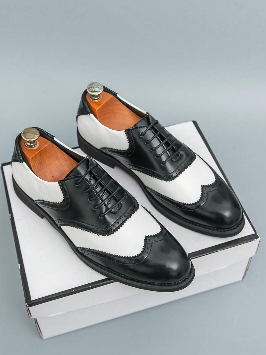 Men's Pointed Toe Business Casual Derby Shoes