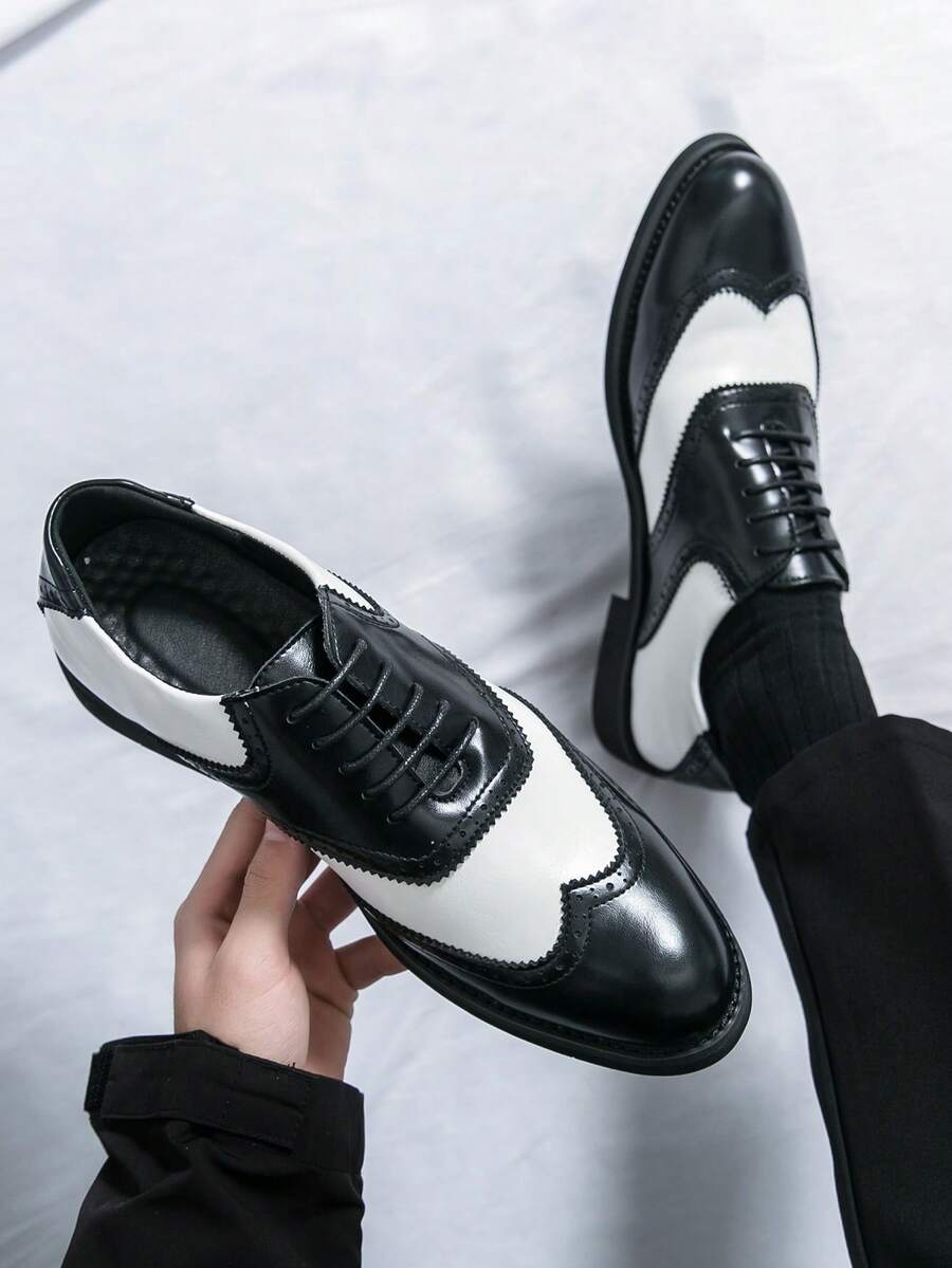 Men's Pointed Toe Business Casual Derby Shoes