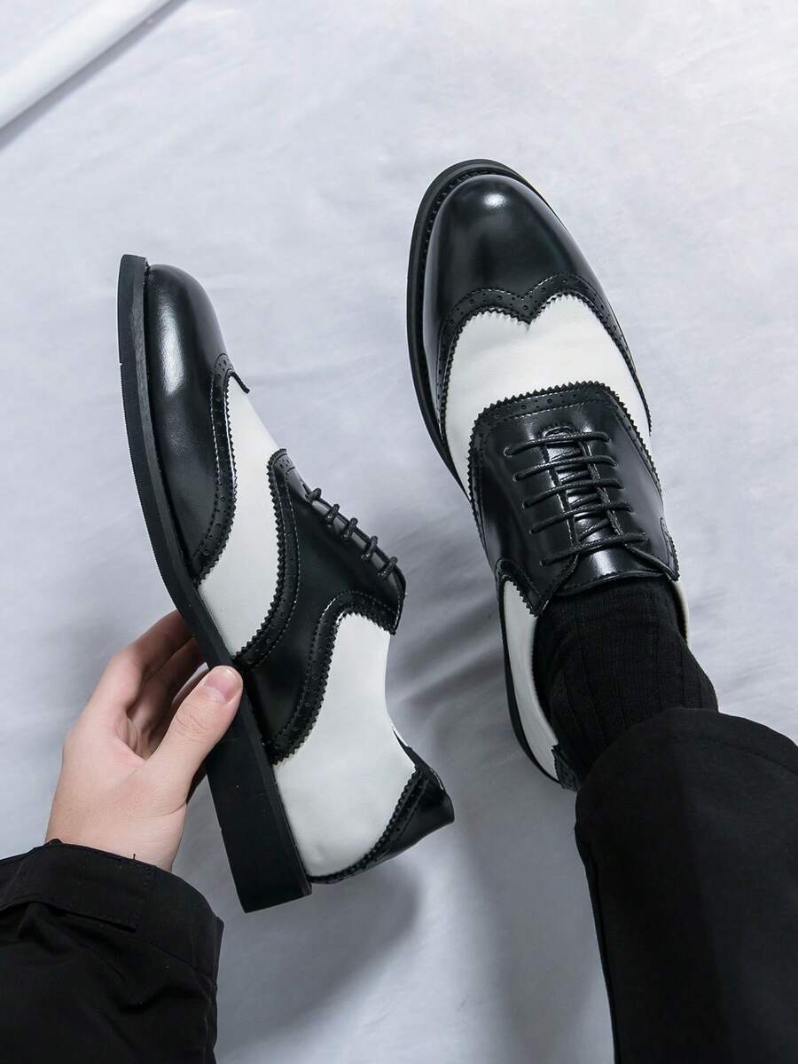 Men's Pointed Toe Business Casual Derby Shoes