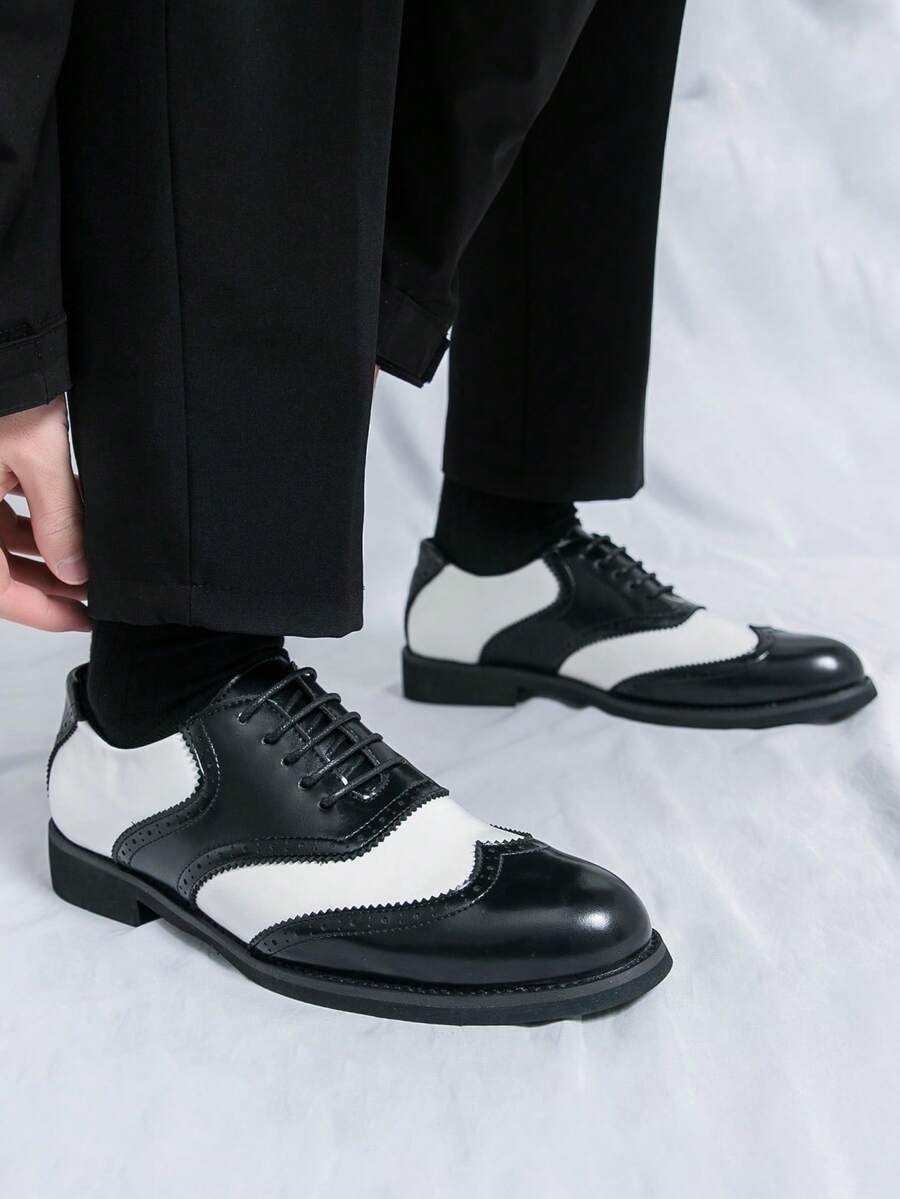 Men's Pointed Toe Business Casual Derby Shoes