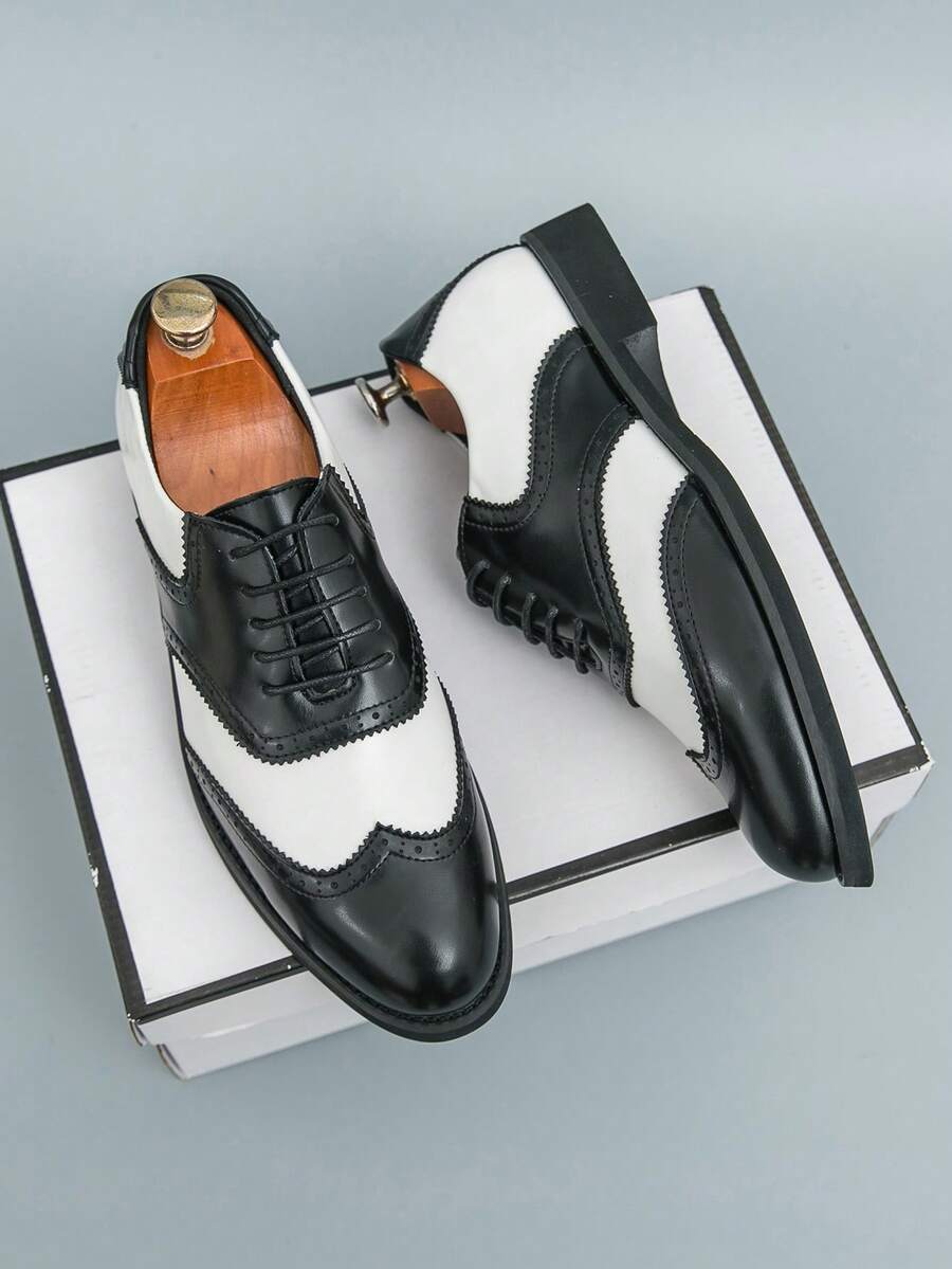Men's Pointed Toe Business Casual Derby Shoes