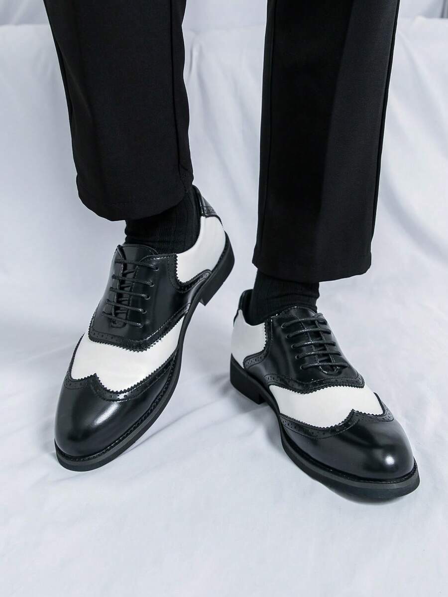 Men's Pointed Toe Business Casual Derby Shoes