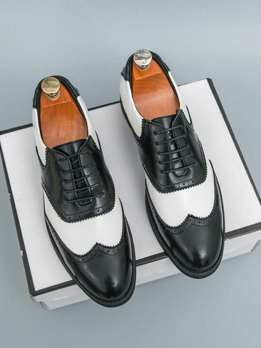 Men's Pointed Toe Business Casual Derby Shoes