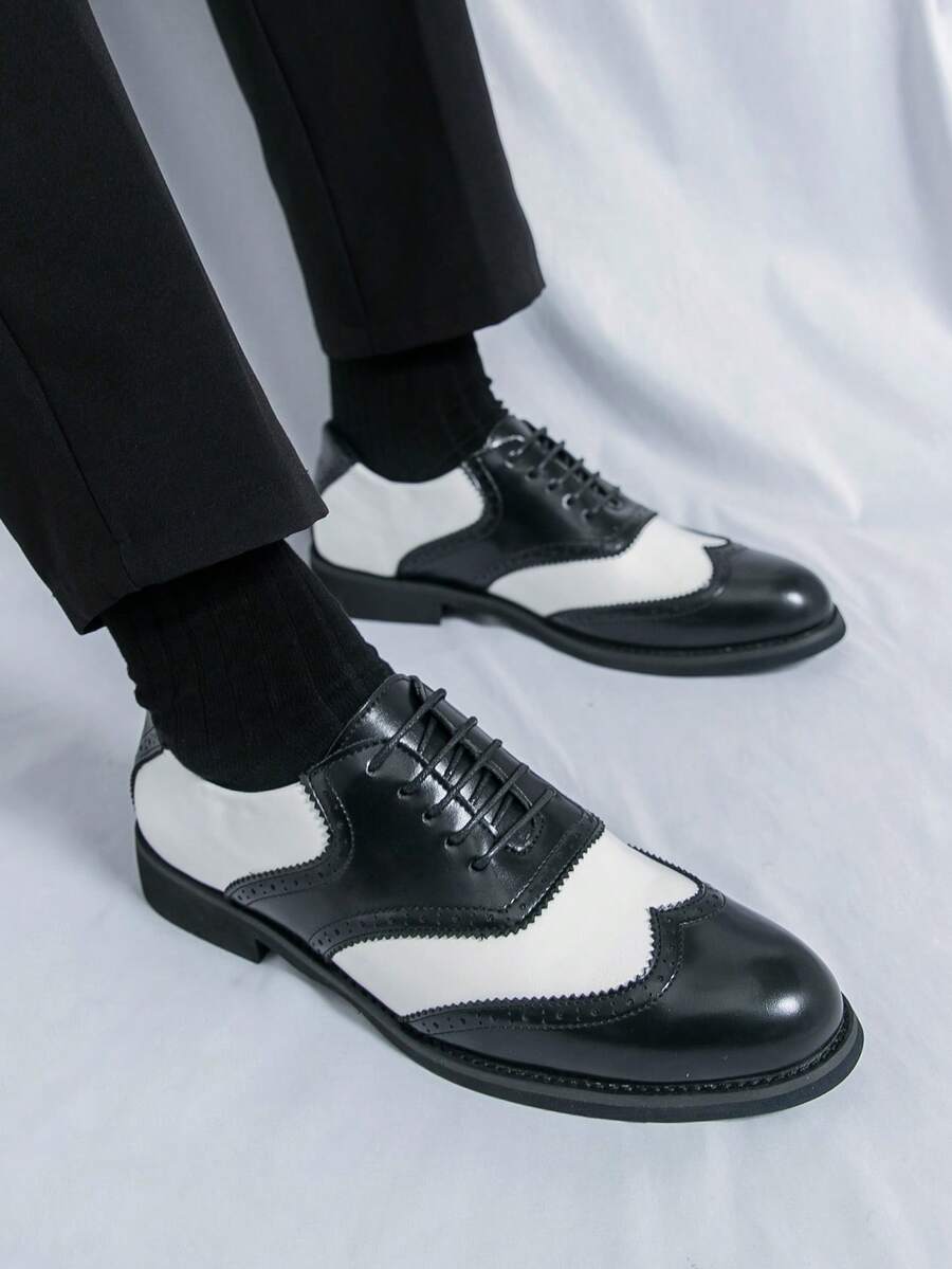 Men's Pointed Toe Business Casual Derby Shoes