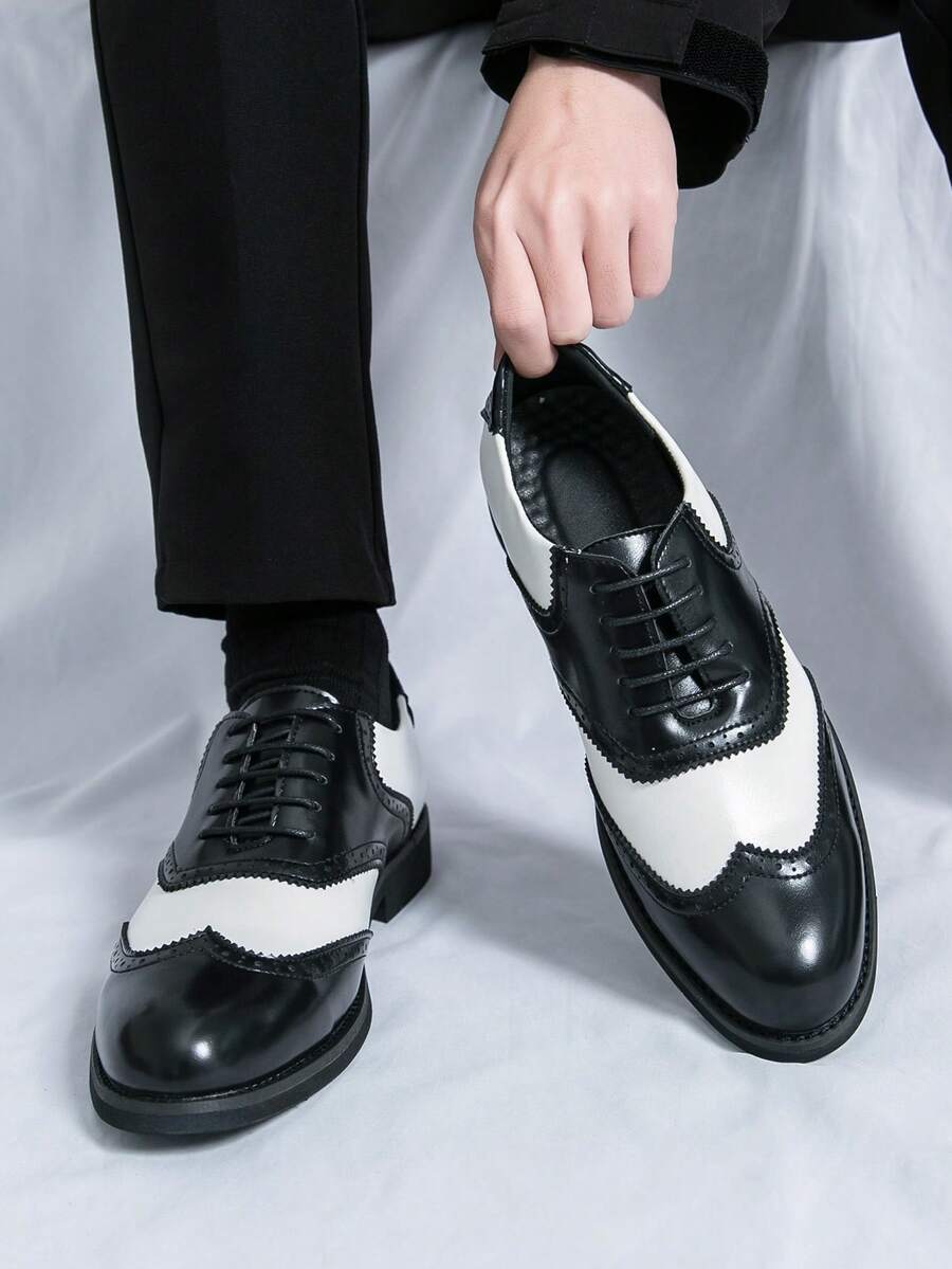 Men's Pointed Toe Business Casual Derby Shoes