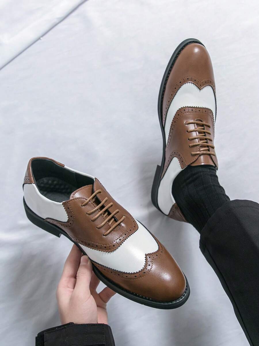 Men's Pointed Toe Business Casual Derby Shoes