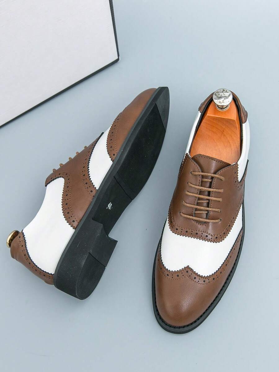 Men's Pointed Toe Business Casual Derby Shoes
