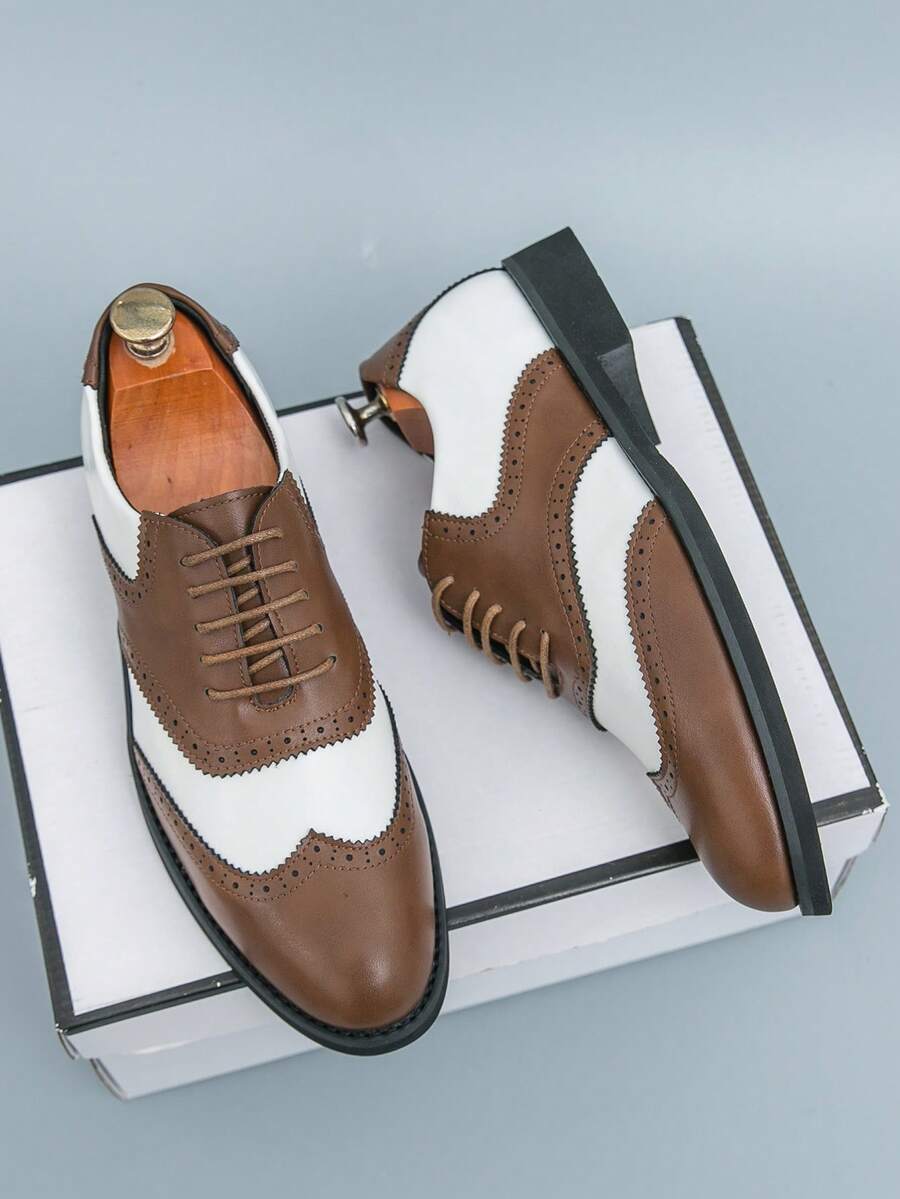 Men's Pointed Toe Business Casual Derby Shoes