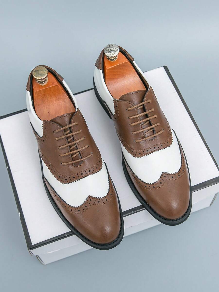 Men's Pointed Toe Business Casual Derby Shoes