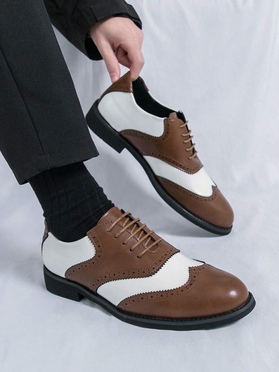 Men's Pointed Toe Business Casual Derby Shoes