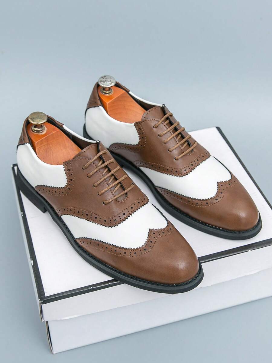 Men's Pointed Toe Business Casual Derby Shoes