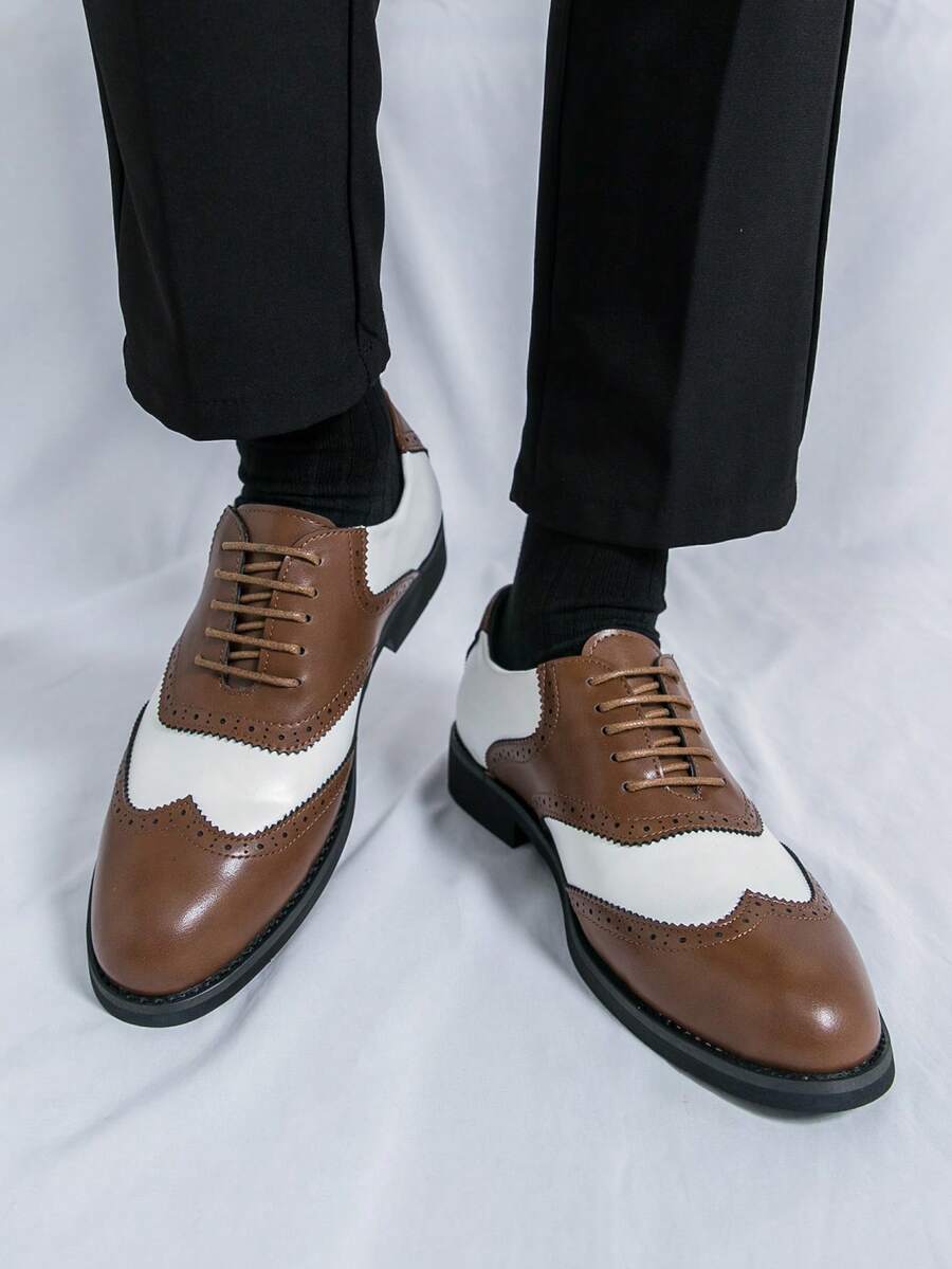 Men's Pointed Toe Business Casual Derby Shoes