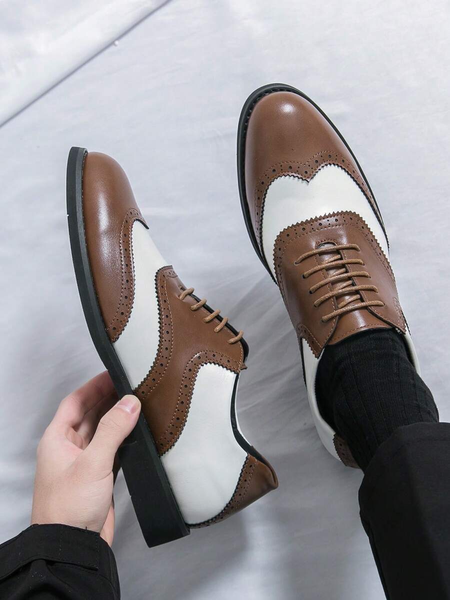 Men's Pointed Toe Business Casual Derby Shoes