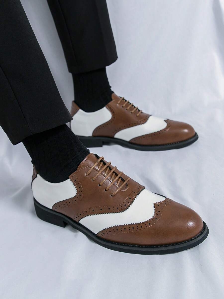Men's Pointed Toe Business Casual Derby Shoes