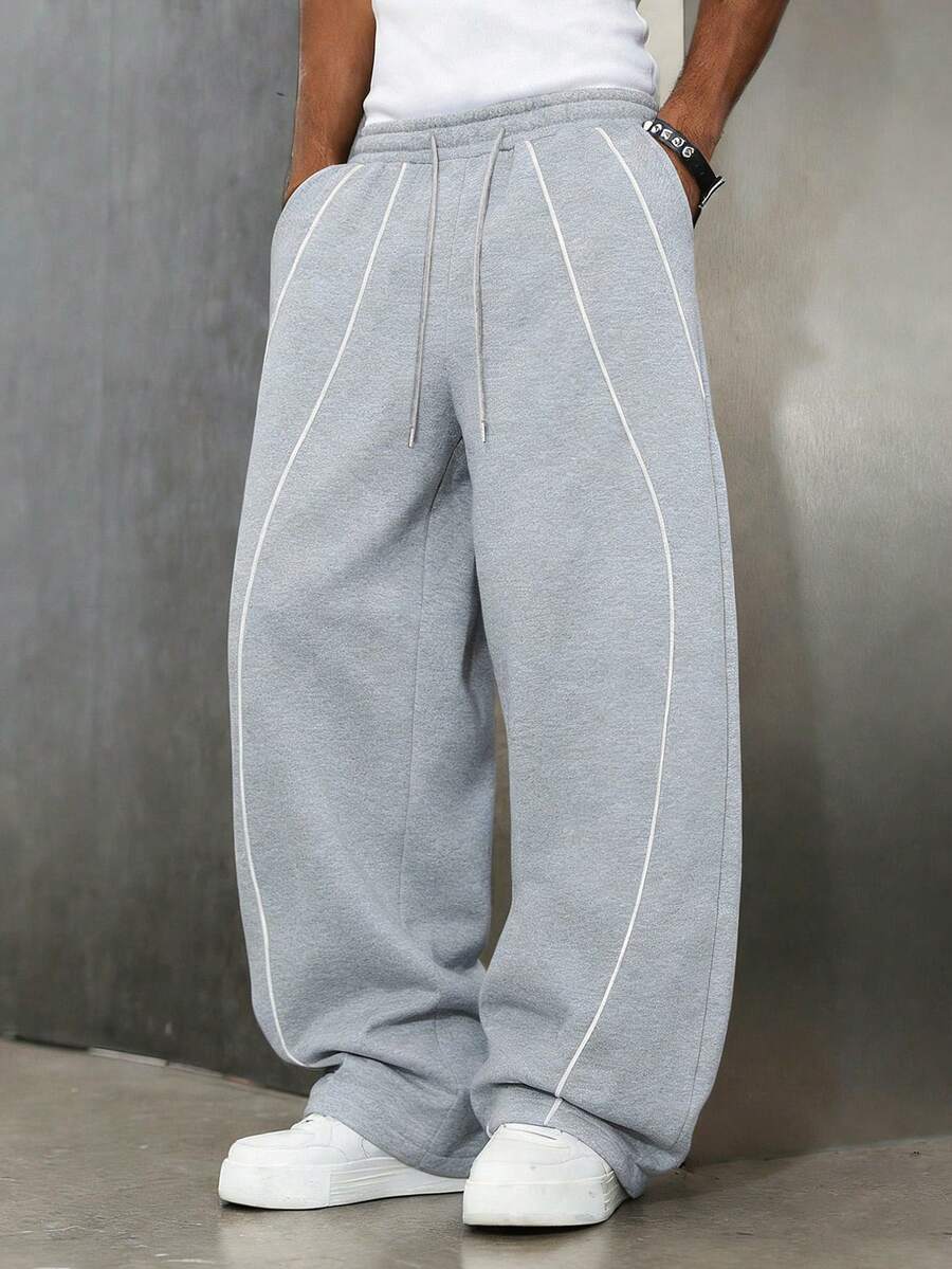 Men's Elastic Waist Strap-Divider Casual Sweatpants