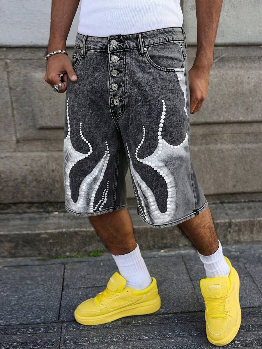 Men's Loose Casual Denim Capri Pants
